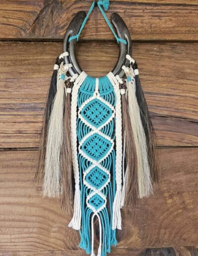 Teal horseshoe dreamcatcher